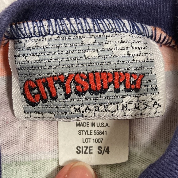 Vintage city supply striped football long sleeve tee small 4 - Picture 7 of 9